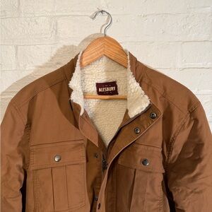 Alesbury Men's Tan Field Jacket with Sherpa Lining